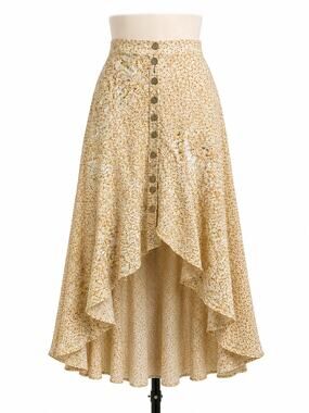 Little Lies Boho Cottagecore Floral High Low Midi Skirt - Size XS